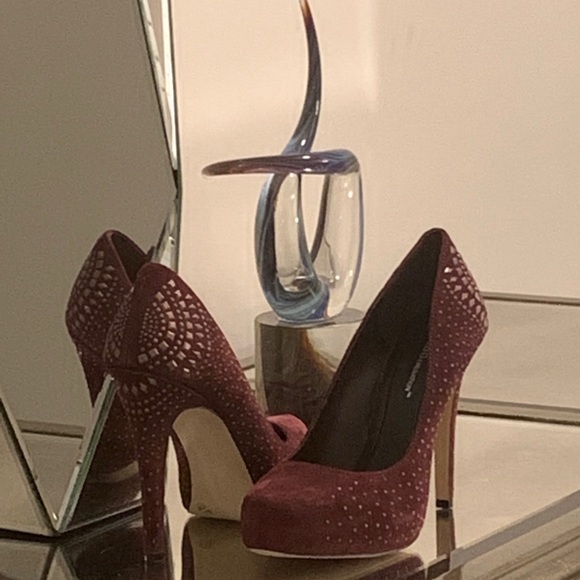 BCBG Burgundy Suede Pump - Picture 2 of 5